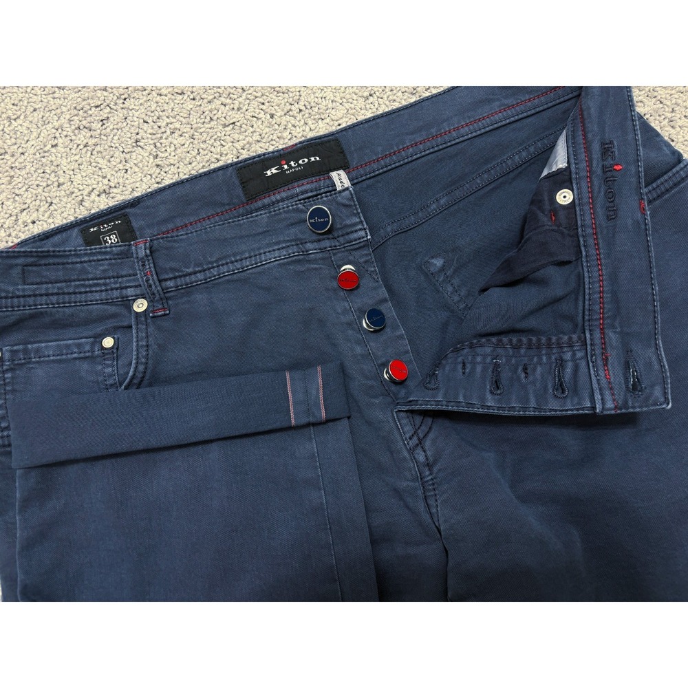 Kiton Jeans Selvedge 5 Pocket Chino Pants Stretch Mens Italy Mens Sz 38 (36x29)